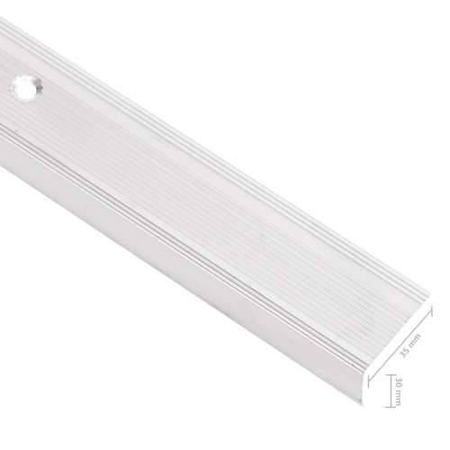 Rubnjaci za stepenice L-oblika 5 kom aluminijski 100 cm srebrni - Srebrno 100 cm (5 kom) Traka Cijena