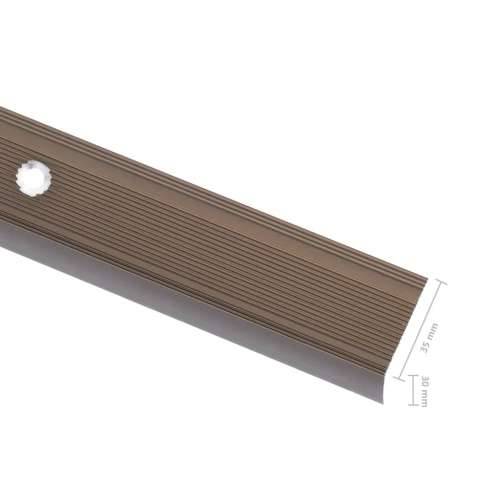 Rubnjaci za stepenice L-oblika 5 kom aluminijski 100 cm smeđi - Smeđa 100 cm (5 kom) Vijci Cijena