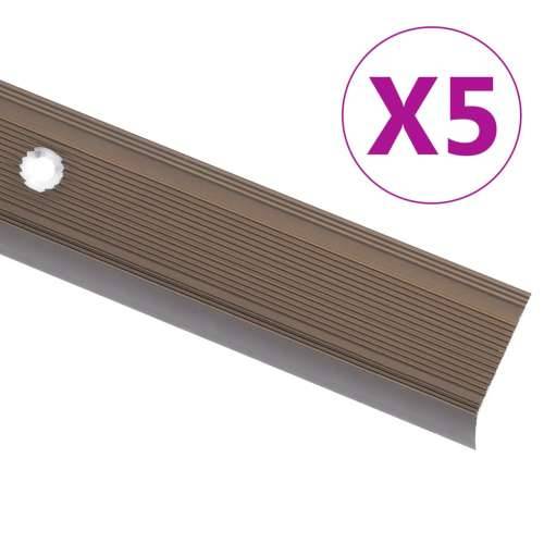 Rubnjaci za stepenice L-oblika 5 kom aluminijski 100 cm smeđi - Smeđa 100 cm (5 kom) Vijci Cijena