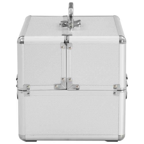 Kovčeg za šminku 22 x 30 x 21 cm srebrni aluminijski Cijena