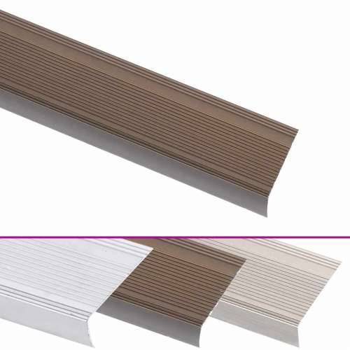 Rubnjaci za stepenice L-oblika 5 kom aluminijski 100 cm smeđi - Smeđa 100 cm (5 kom) Traka Cijena