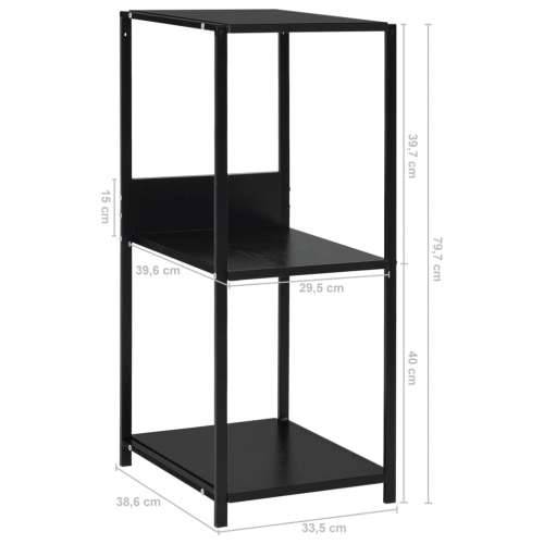 Male ravne police za knjige crne 33,5 x 39,6 x 79,7 cm drvene - Crna 1 Cijena