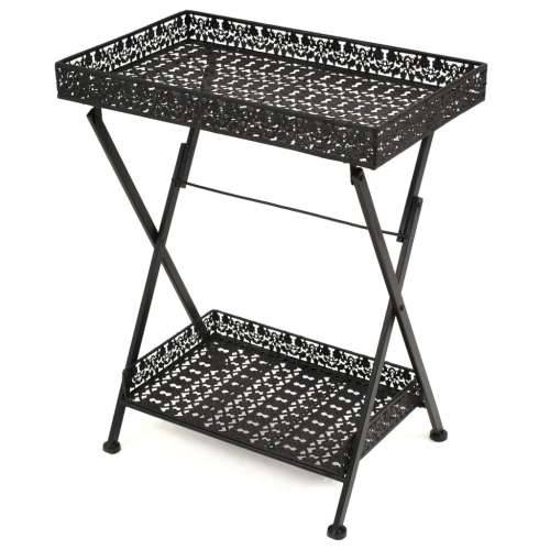 Sklopivi Stolić za kavu starinski metalni 58 x 35 x 72 cm crni Cijena
