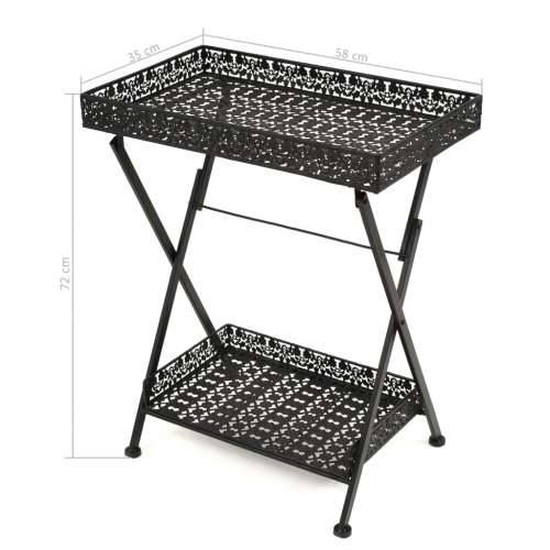 Sklopivi Stolić za kavu starinski metalni 58 x 35 x 72 cm crni Cijena