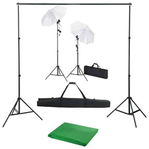 Fotografska oprema s pozadinom, svjetiljkama i kišobranima Cijena
