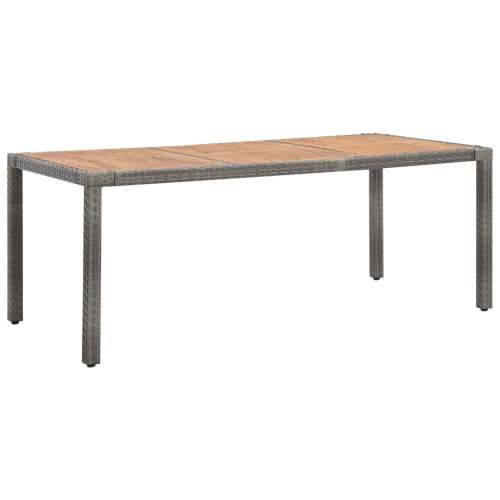 Vrtni stol sivi 190x90x75 cm poliratan i masivno bagremovo drvo Cijena