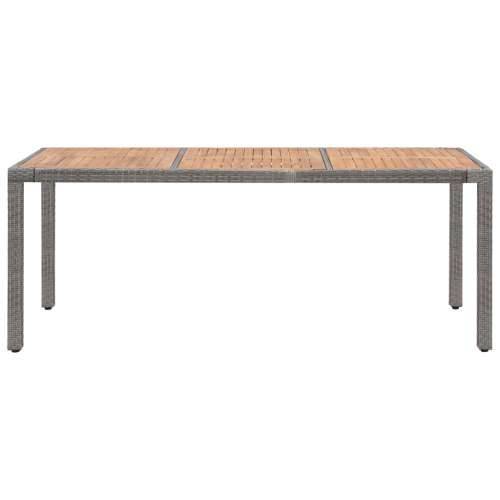 Vrtni stol sivi 190x90x75 cm poliratan i masivno bagremovo drvo Cijena