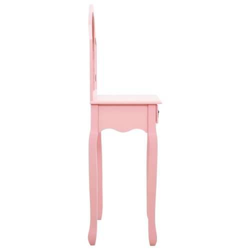 Toaletni stolić sa stolcem rozi 65x36x128 cm paulovnija i MDF Cijena