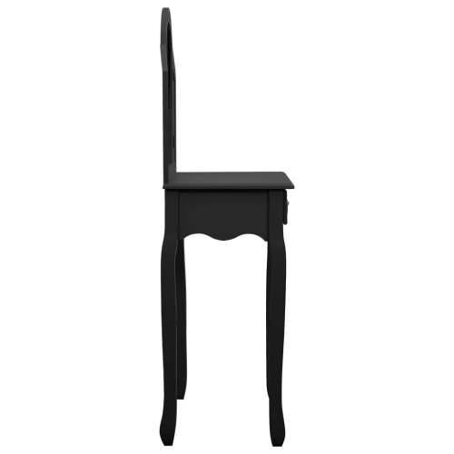 Toaletni stolić sa stolcem crni 65x36x128 cm paulovnija i MDF Cijena