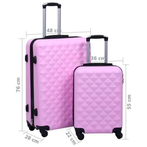 2-dijelni set čvrstih kovčega ružičasti ABS Cijena