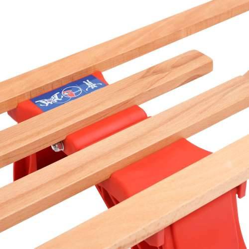 Sklopive sanjke s naslonom 119 cm drvene  - Crvena s naslonom za leđa Cijena