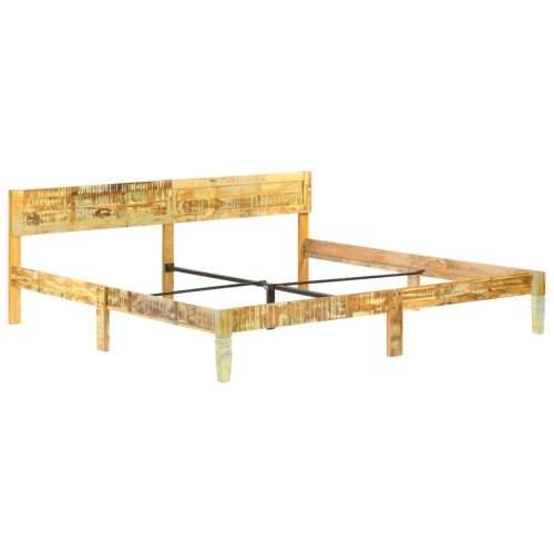 Okvir za krevet od masivnog obnovljenog drva 200 x 200 cm - 200 x 200 cm masivno obnovljeno drvo Cijena