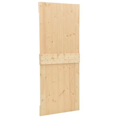 Klizna vrata s priborom za montažu 90 x 210 cm masivna borovina - Smeđa 90 x 210 cm 2 Cijena