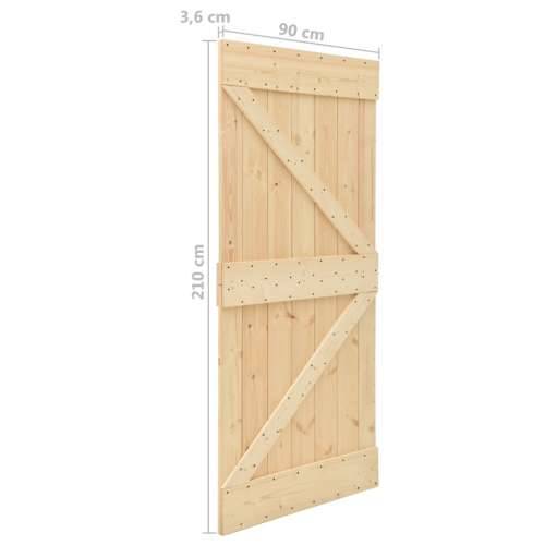 Klizna vrata s priborom za montažu 90 x 210 cm masivna borovina - Smeđa 90 x 210 cm 2 Cijena
