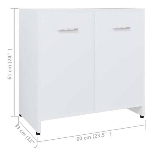 Kupaonski ormarić bijeli 60 x 33 x 61 cm od konstruiranog drva - Bijela 1 Cijena