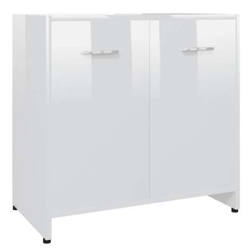 Kupaonski ormarić sjajni bijeli 60x33x61 cm konstruirano drv - Visoko sjajno bijela 1 Cijena