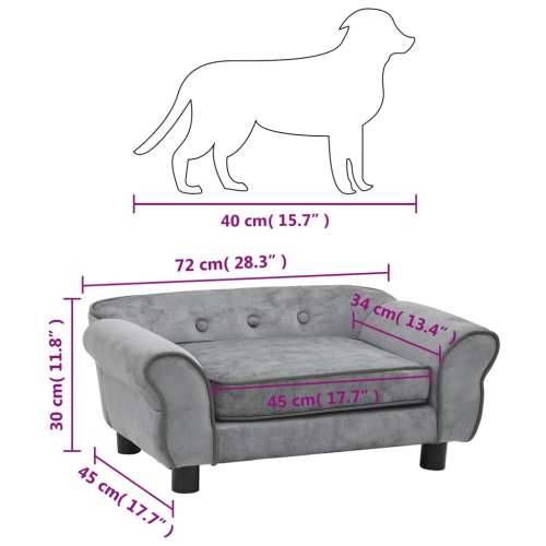 Sofa za pse siva 72 x 45 x 30 cm plišana Cijena