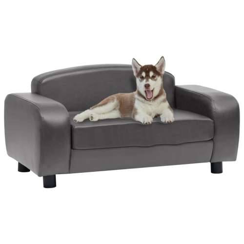 Sofa za pse siva 80 x 50 x 40 cm od umjetne kože - Siva Cijena