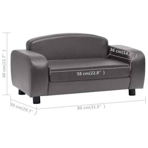 Sofa za pse siva 80 x 50 x 40 cm od umjetne kože - Siva Cijena