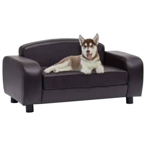Sofa za pse smeđa 80 x 50 x 40 cm od umjetne kože - Smeđa Cijena