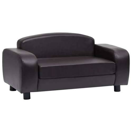 Sofa za pse smeđa 80 x 50 x 40 cm od umjetne kože - Smeđa Cijena