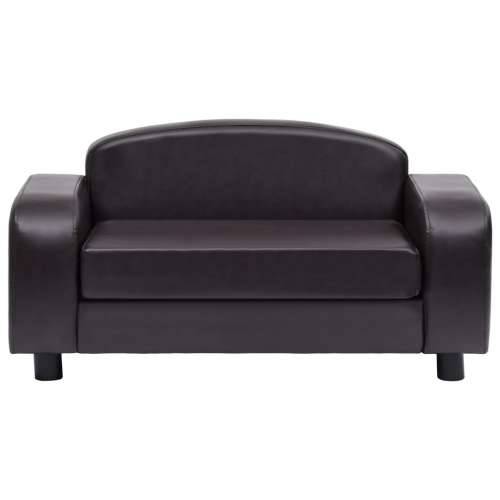 Sofa za pse smeđa 80 x 50 x 40 cm od umjetne kože - Smeđa Cijena