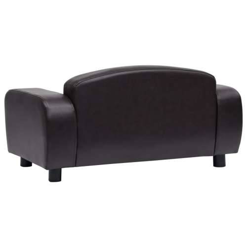 Sofa za pse smeđa 80 x 50 x 40 cm od umjetne kože - Smeđa Cijena