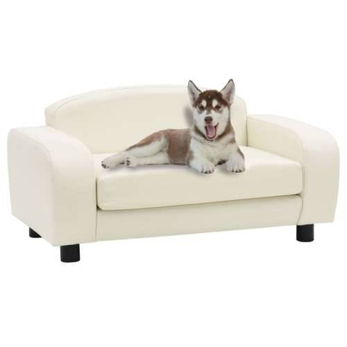 Sofa za pse krem-bijela 80 x 50 x 40 cm od umjetne kože Cijena