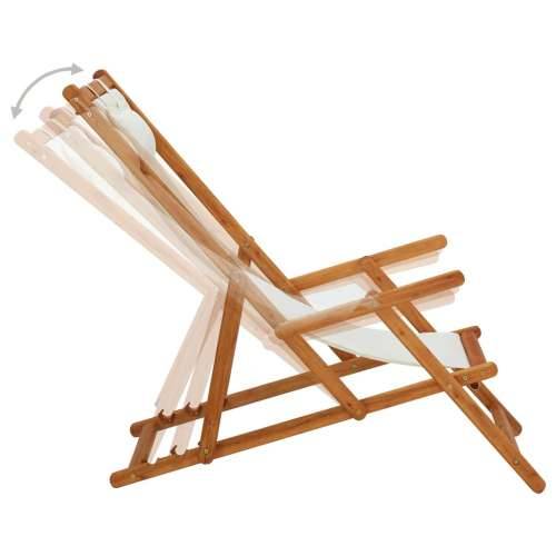 Sklopiva stolica za plažu od drva eukaliptusa i tkanine krem Cijena