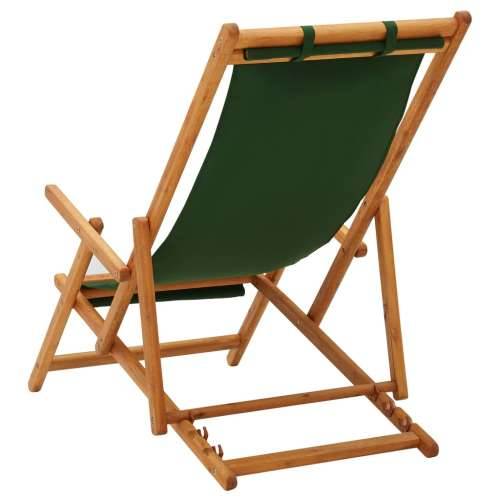 Sklopiva stolica za plažu od drva eukaliptusa i tkanine zelena Cijena