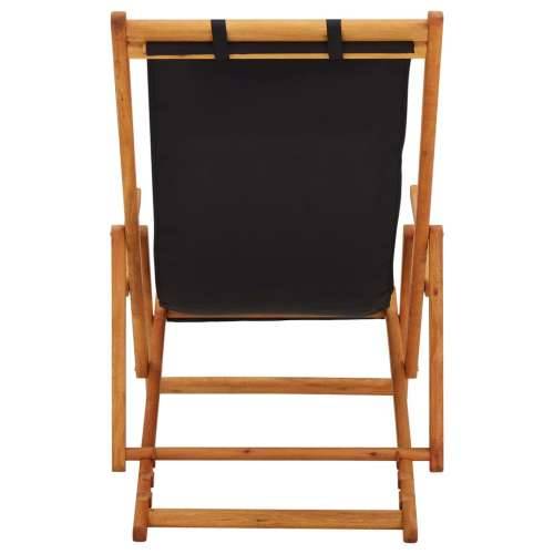 Sklopiva stolica za plažu od drva eukaliptusa i tkanine crna Cijena