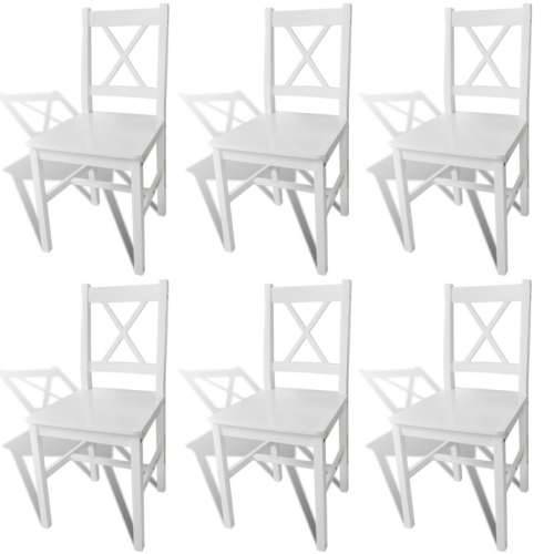 Blagovaonske stolice od borovine 6 kom bijele Cijena