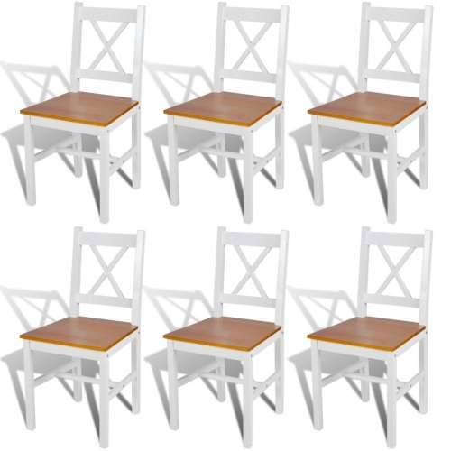 Blagovaonske stolice od borovine 6 kom bijele Cijena
