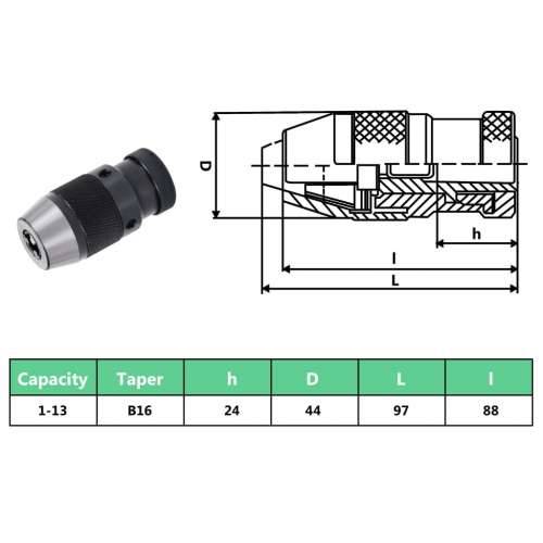 Stezna glava za svrdla MT2-B16 s rasponom stezanja 13 mm Cijena