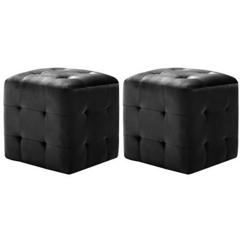 Noćni ormarići 2 kom crni 30 x 30 x 30 cm od baršunaste tkanine - Crna 2 Cijena