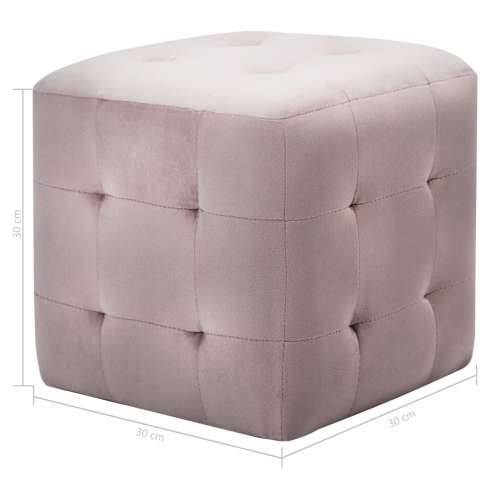 Noćni ormarići 2 kom rozi 30 x 30 x 30 cm od baršunaste tkanine - Ružičasta 2 Cijena
