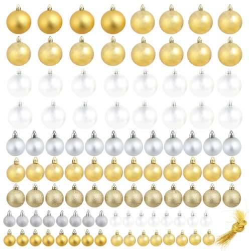 Božićne kuglice 100 komada srebrne/zlatne Cijena