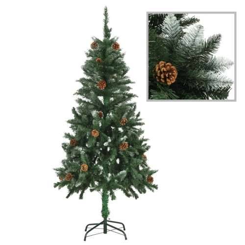 Umjetno božićno drvce sa šiškama i bijelim sjajem 150 cm Cijena