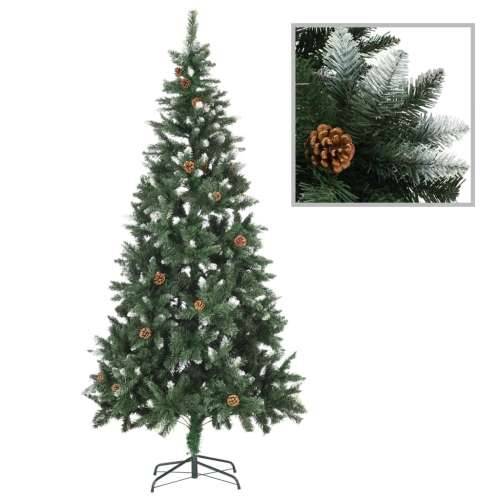 Umjetno božićno drvce sa šiškama i bijelim sjajem 210 cm Cijena