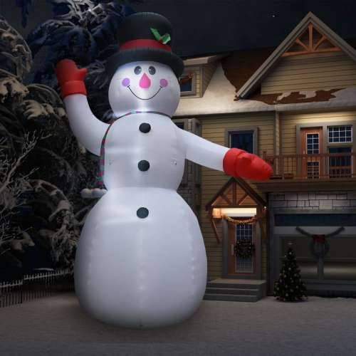 Božićni snjegović na napuhavanje LED IP44 600 cm XXL