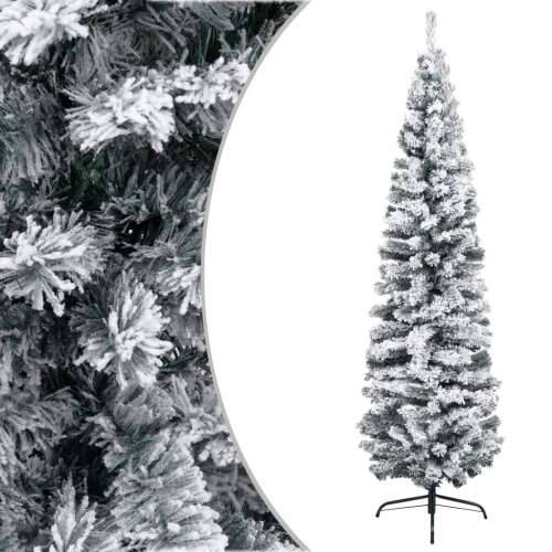 Tanko umjetno božićno drvce sa snijegom zeleno 180 cm PVC Cijena
