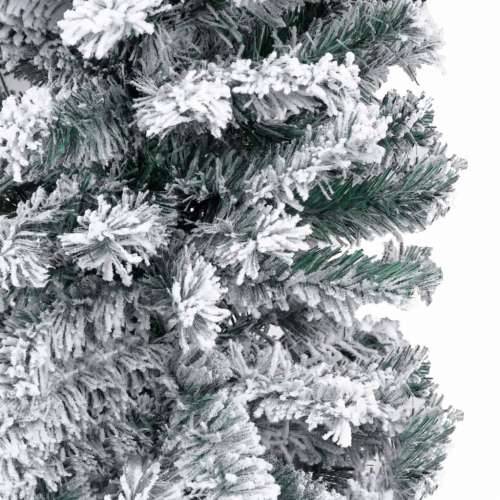 Tanko umjetno božićno drvce sa snijegom zeleno 240 cm PVC - Zelena 240 cm 1 with flocked white snow Cijena