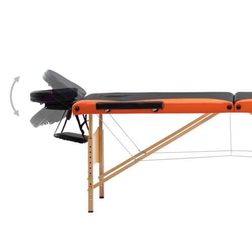 Sklopivi masažni stol s 3 zone drveni crno-narančasti Cijena