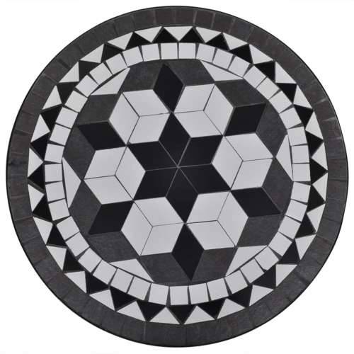 3-dijelni bistro set s keramičkim pločicama crno-bijeli Cijena