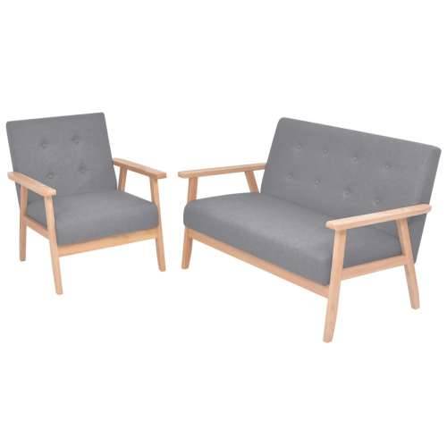 2-dijelni set sofa od tkanine svjetlosivi  Cijena