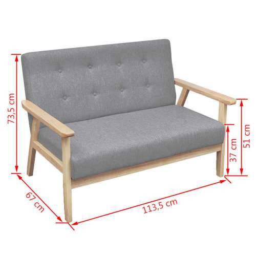 2-dijelni set sofa od tkanine svjetlosivi  Cijena