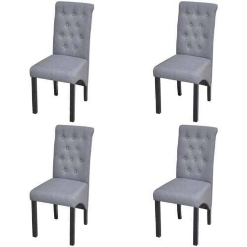 Blagovaonske stolice od tkanine 4 kom svjetlosive