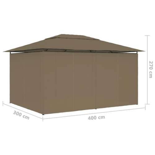 Vrtni šator sa zavjesama 4 x 3 m smeđe-sivi 180 g/m² Cijena
