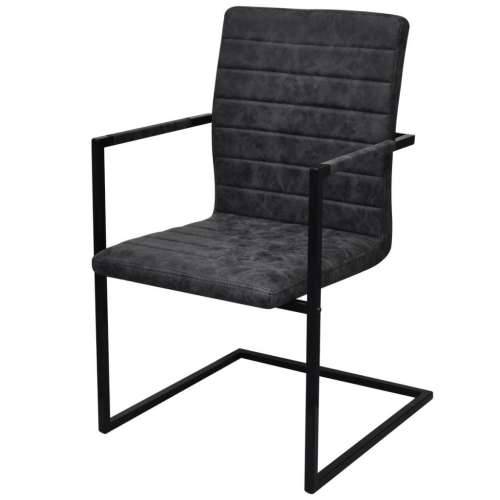 Konzolne blagovaonske stolice od umjetne kože 4 kom crne Cijena