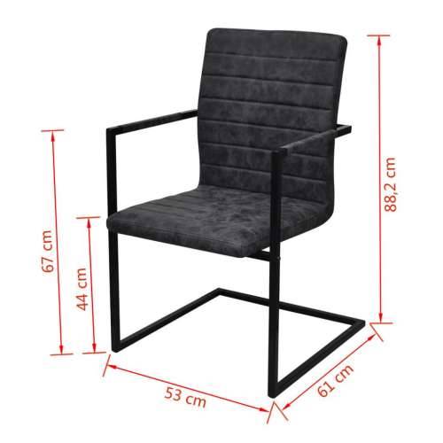 Konzolne blagovaonske stolice od umjetne kože 4 kom crne Cijena